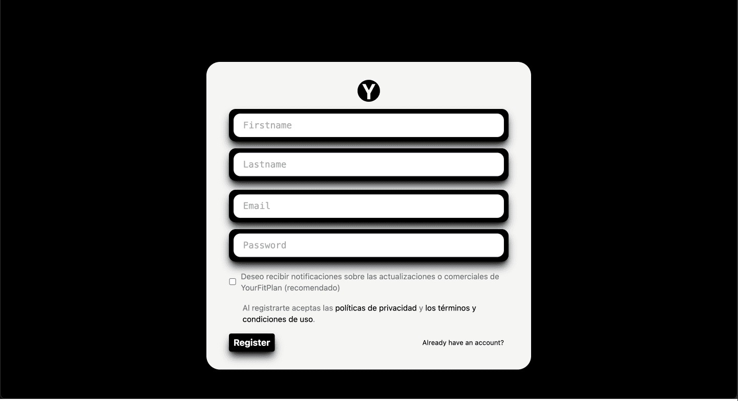 Registro de cuenta